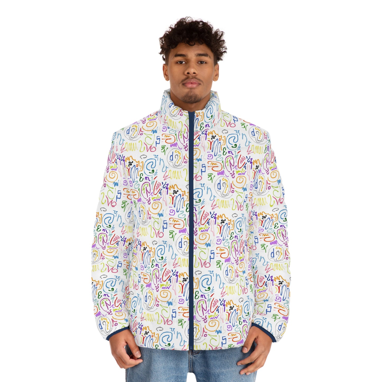 Colorful Men's Puffer Jacket, Trendy Outerwear, Fashion Jacket, Winter Coat, Casual Wear, Gifts for Him