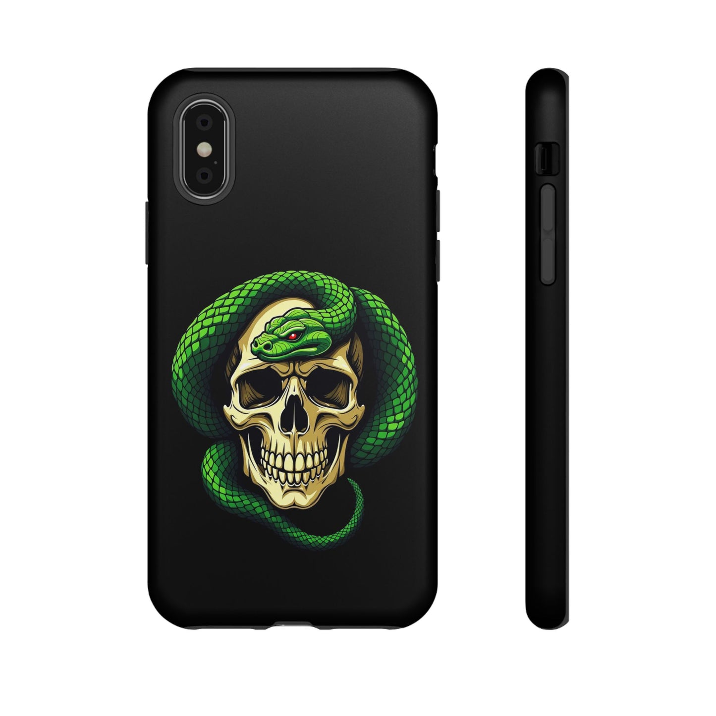 Skull & Snake Phone Case | Tough Cases, Protective Cover, Edgy Phone Accessories, Gothic Gift, Halloween Decor