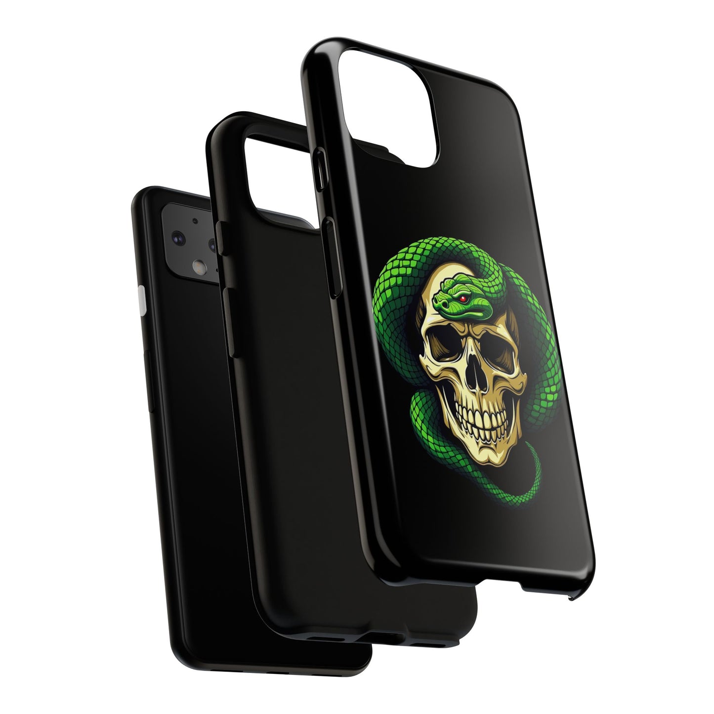 Skull & Snake Phone Case | Tough Cases, Protective Cover, Edgy Phone Accessories, Gothic Gift, Halloween Decor