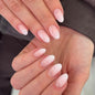 French Minimalist Nude Pink Almond Short Press On Nails – JP4397