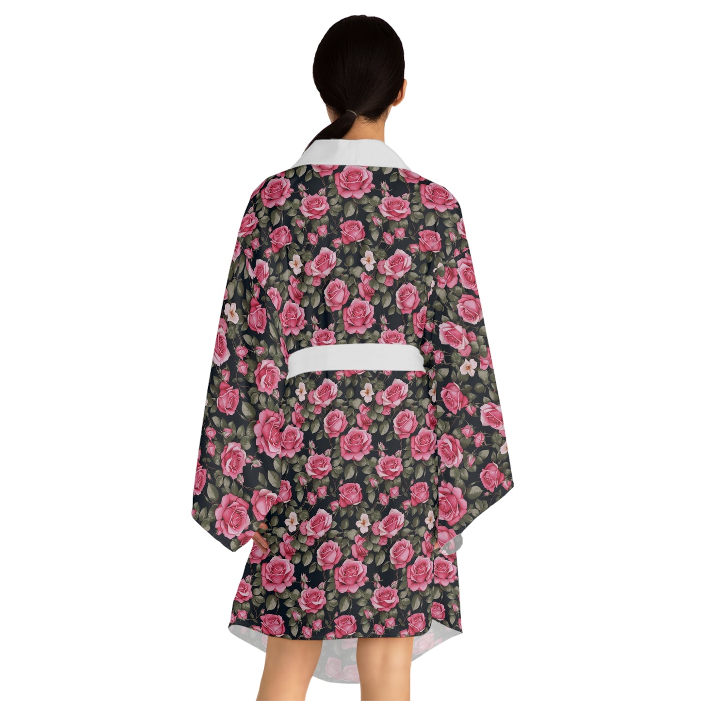 Floral Long Sleeve Kimono Robe, Bohemian Loungewear, Women's Gift, Summer Style, Home Relaxation, Fashion Statement, Vintage Aesthetic