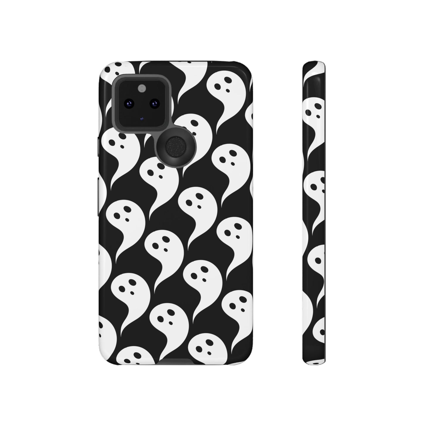 Ghost Pattern Phone Case, Cute Ghost Cell Phone Cover, Halloween Accessory, Spooky Gift, Black and White Phone Case