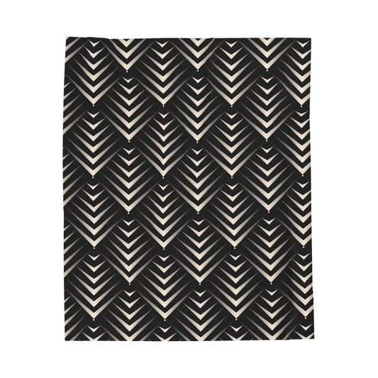 Stylish Velveteen Plush Blanket, Cozy Home Decor, Perfect Gift for Holidays, Soft Throw for Couch, Modern Geometric Design