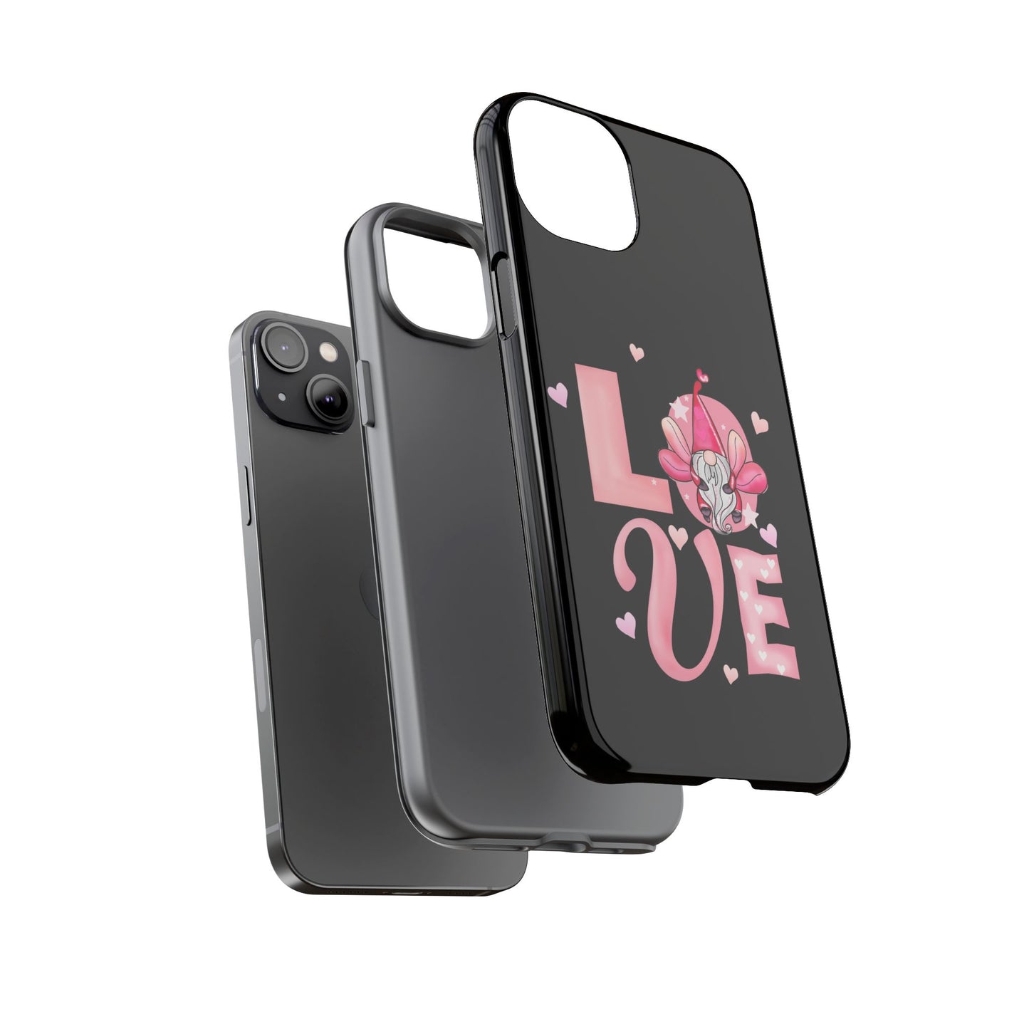 Love Gnome Phone Case — Cute Pink Heart Valentines Protective Case