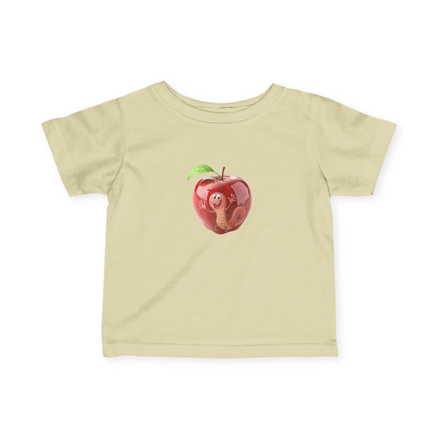 Cute Apple Mouse Infant Tee, Baby Shower Gift, Toddler T-Shirt, Kids Fruit Shirt, Spring Outfit, Playful Everyday Wear