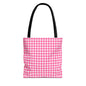 Cute Pink Gingham Tote Bag - Reusable Shopping Bag, Beach Tote