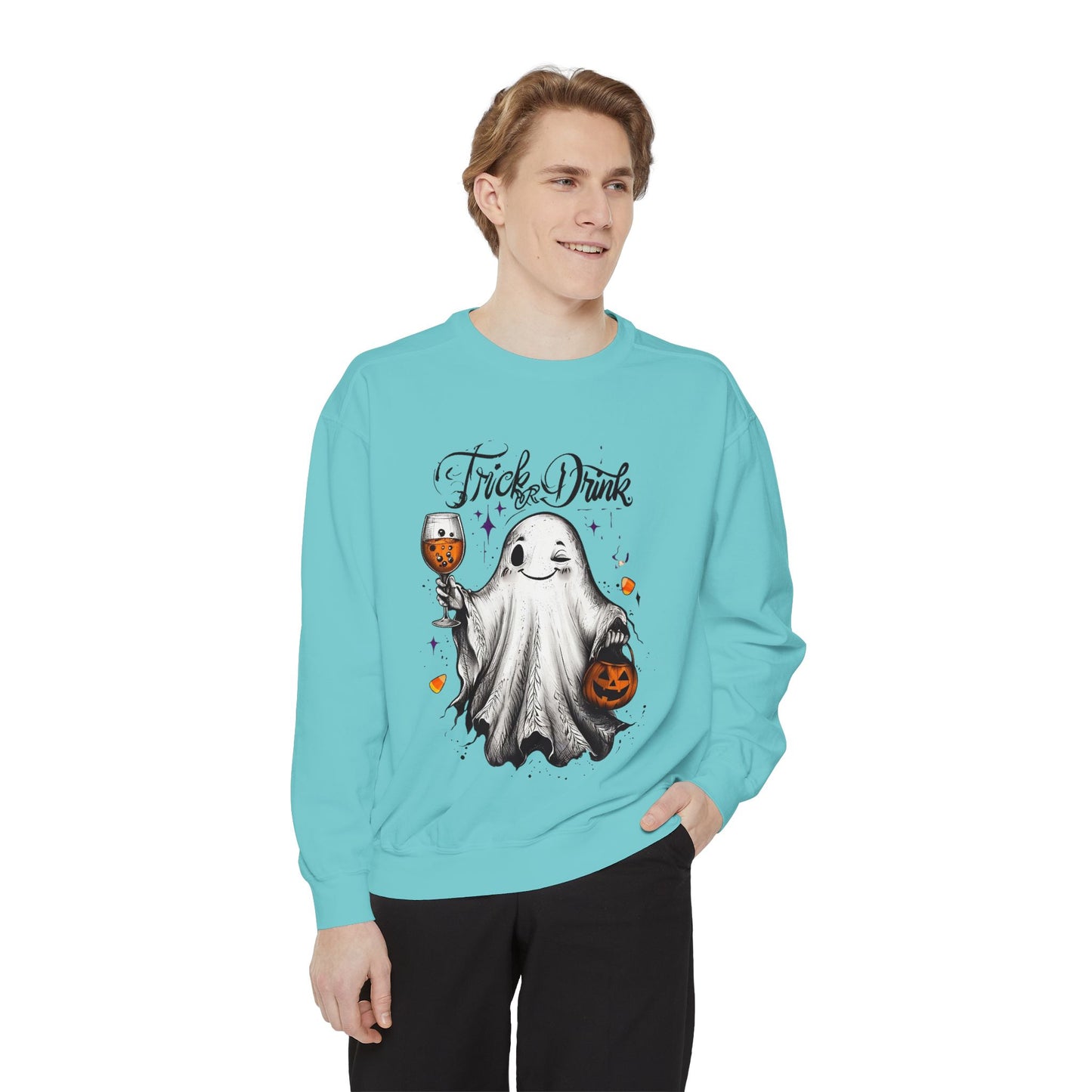 Spooky Ghost Sweatshirt | Trick or Treat Apparel, Halloween Gift, Cozy Unisex Top, Fall Fashion, Casual Wear