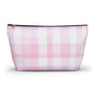 Pink Gingham Accessory Pouch — T‑Bottom Makeup & Toiletry Bag