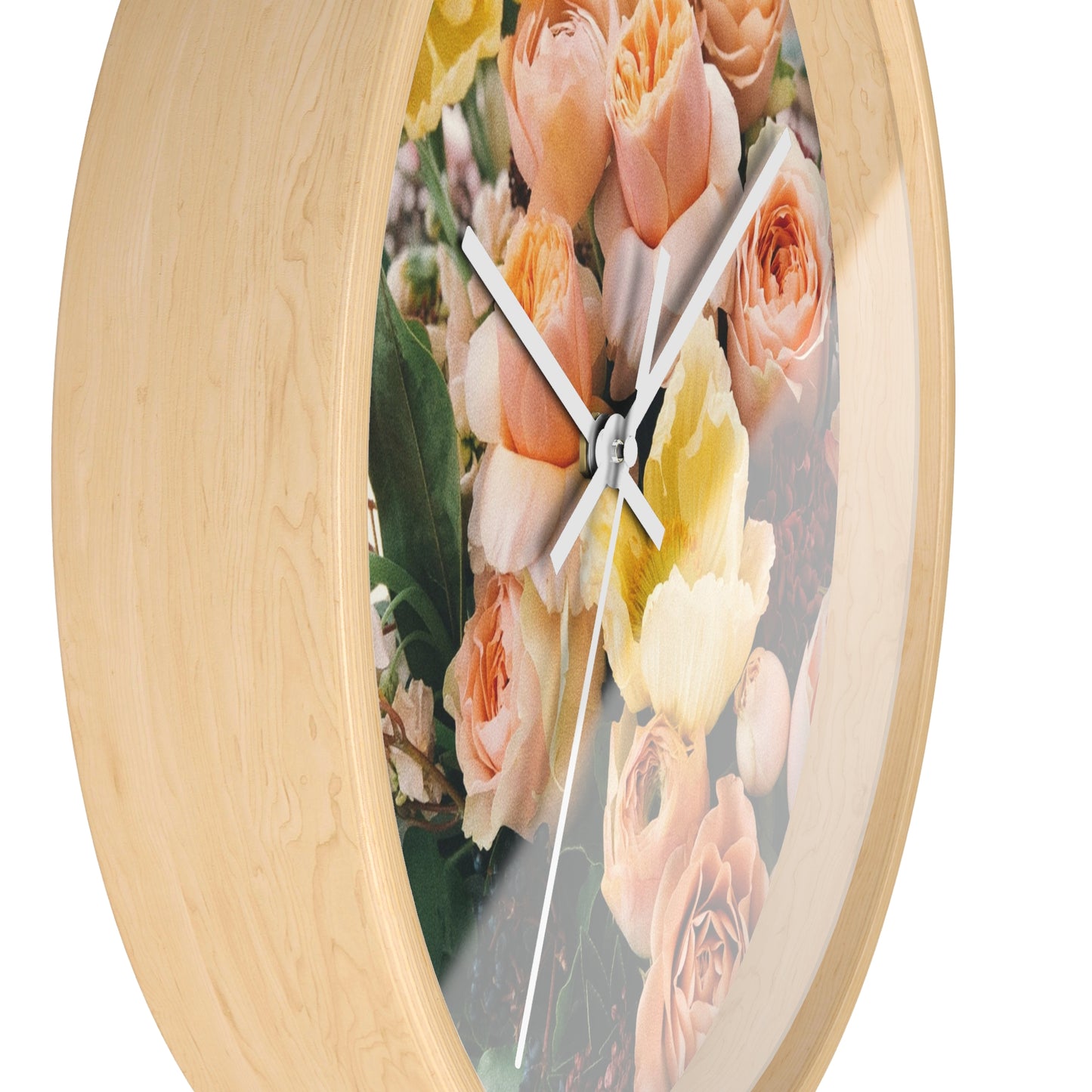 Floral Wall Clock - Elegant Home Decor, Flower Decor, Gift for Flower Lovers