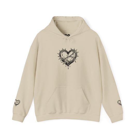 Chic Hooded Sweatshirt with Heart Design - Cozy Streetwear, Perfect Gift for Friends, Casual Style, Empowering Sayings, Unisex Fashion