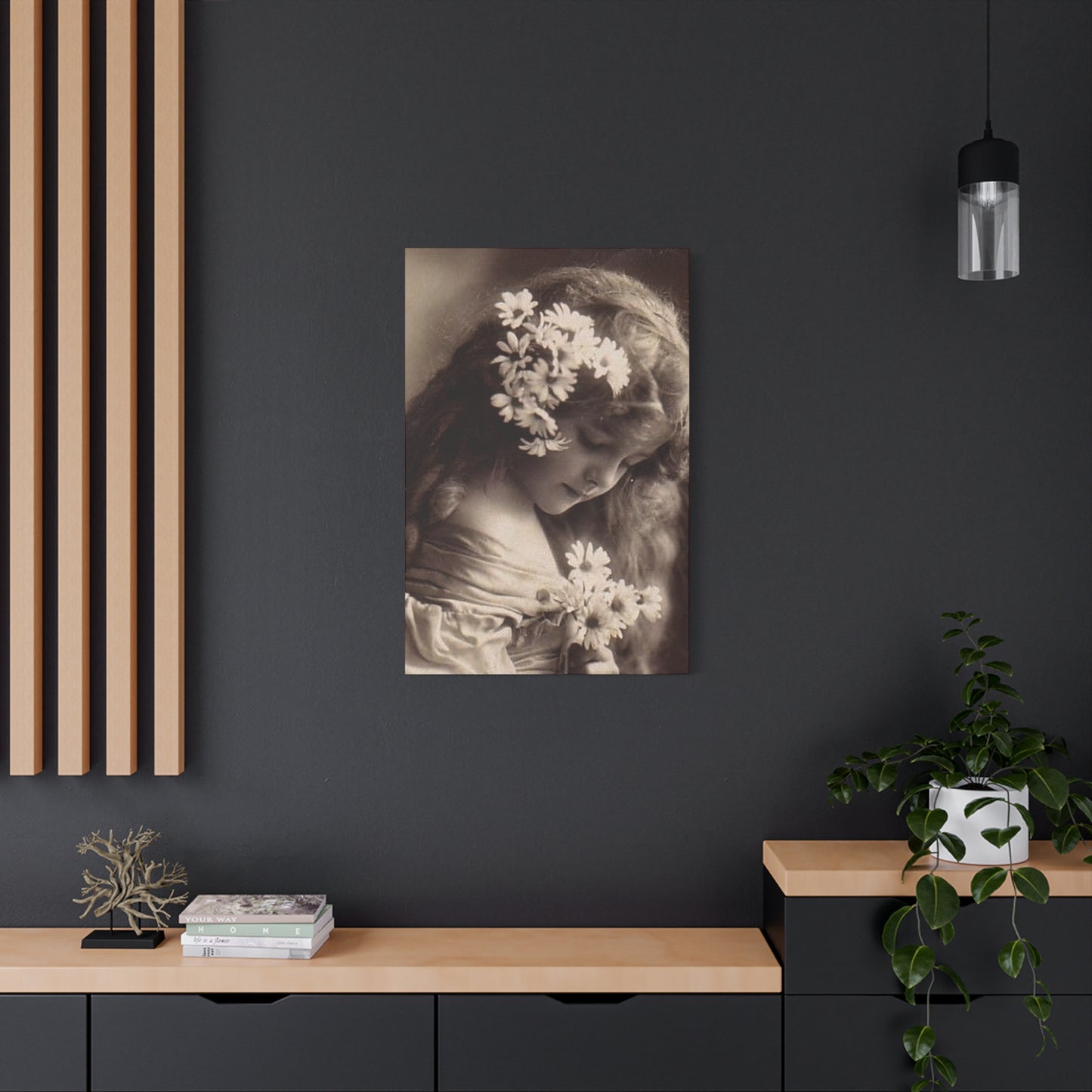 Vintage Floral Portrait Canvas