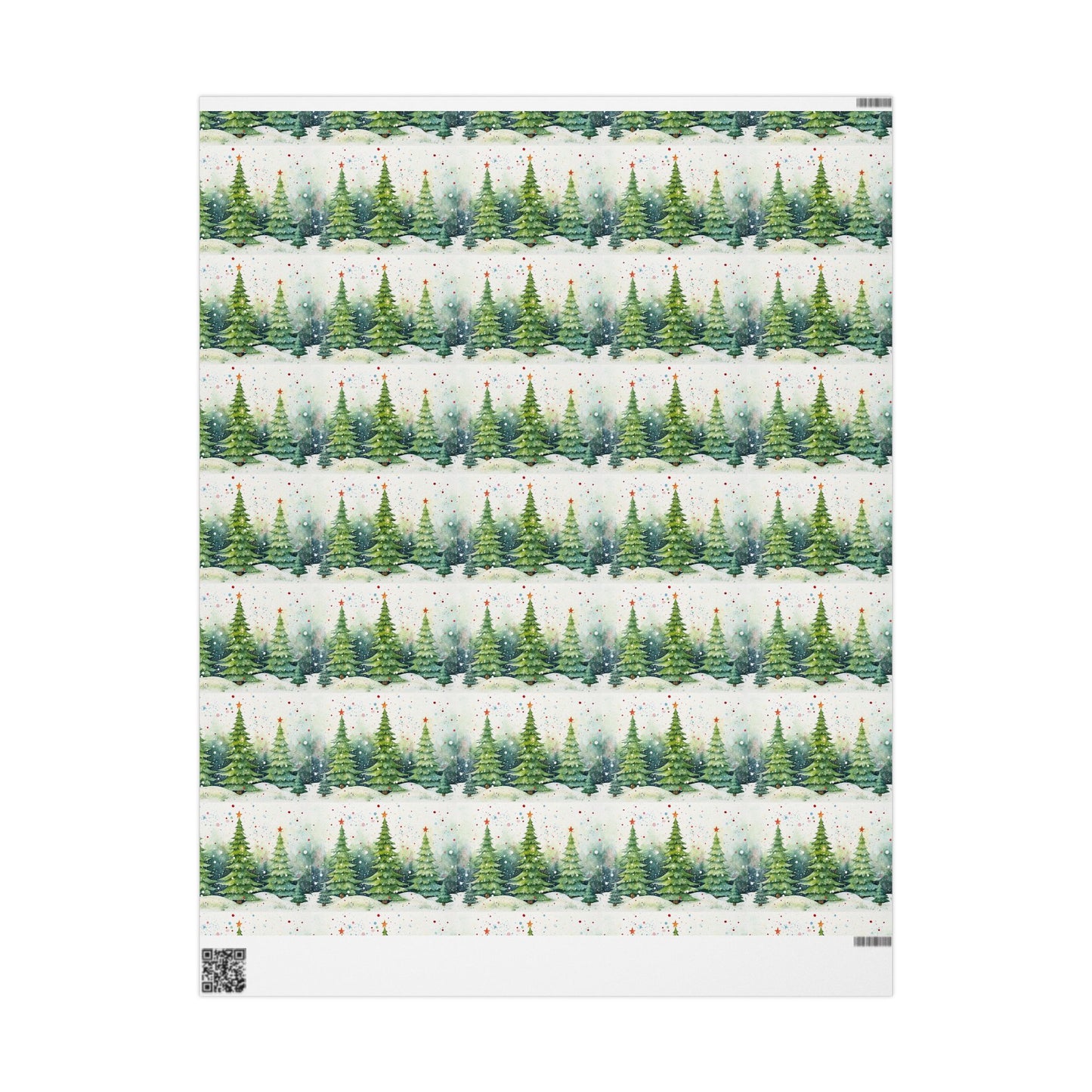 Holiday Christmas Tree Wrapping Paper Roll — Festive Green Pine Pattern for Gifts