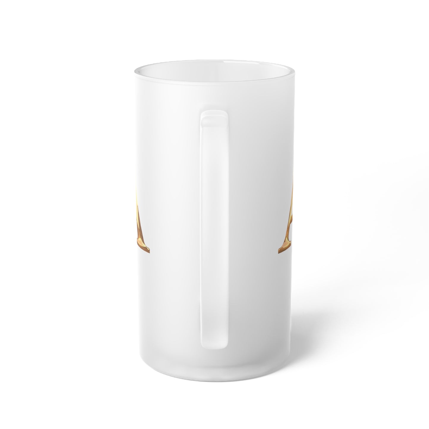 Frosted Glass Beer Mug Letter A