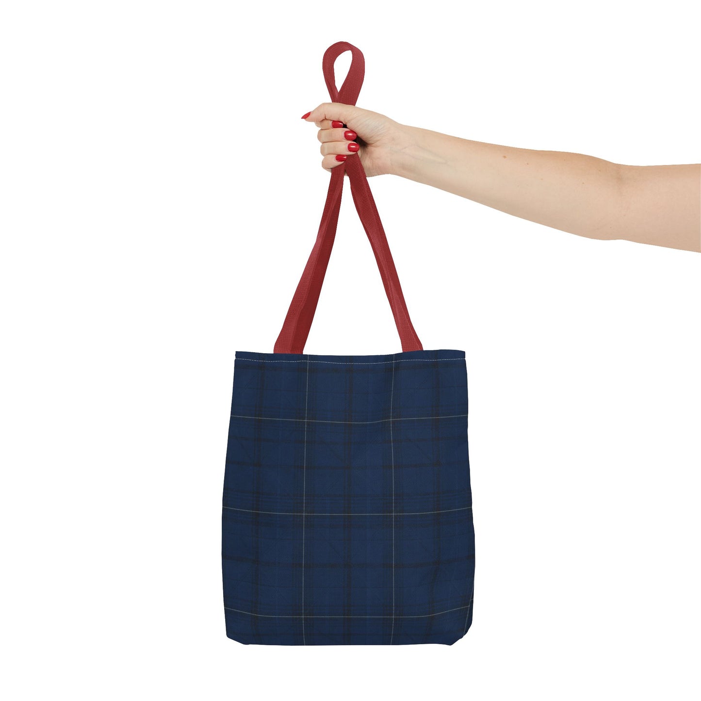 Navy Tartan Tote Bag – Classic Plaid All-Over Print Tote