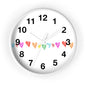 Rainbow Hand-Drawn Hearts Wall Clock | Colorful Heart Line Clock