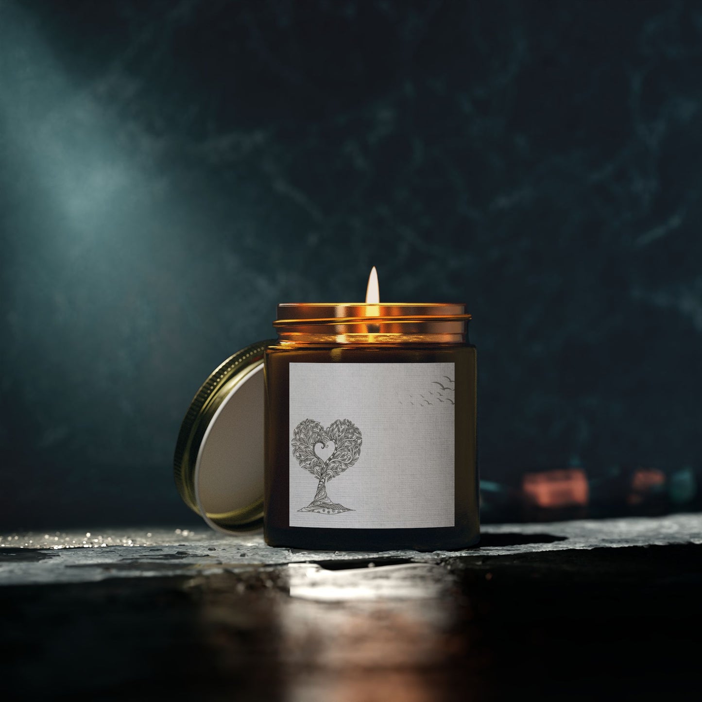 Heart Tree Scented Candle | Coconut Apricot Wax | Eco-Friendly Gift | Relaxation | Home Decor | Aromatherapy