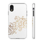 Elegant Floral Phone Case, Tough Cases, Gold Swirls, Stylish Protection, Trendy Gift, Chic Accessory