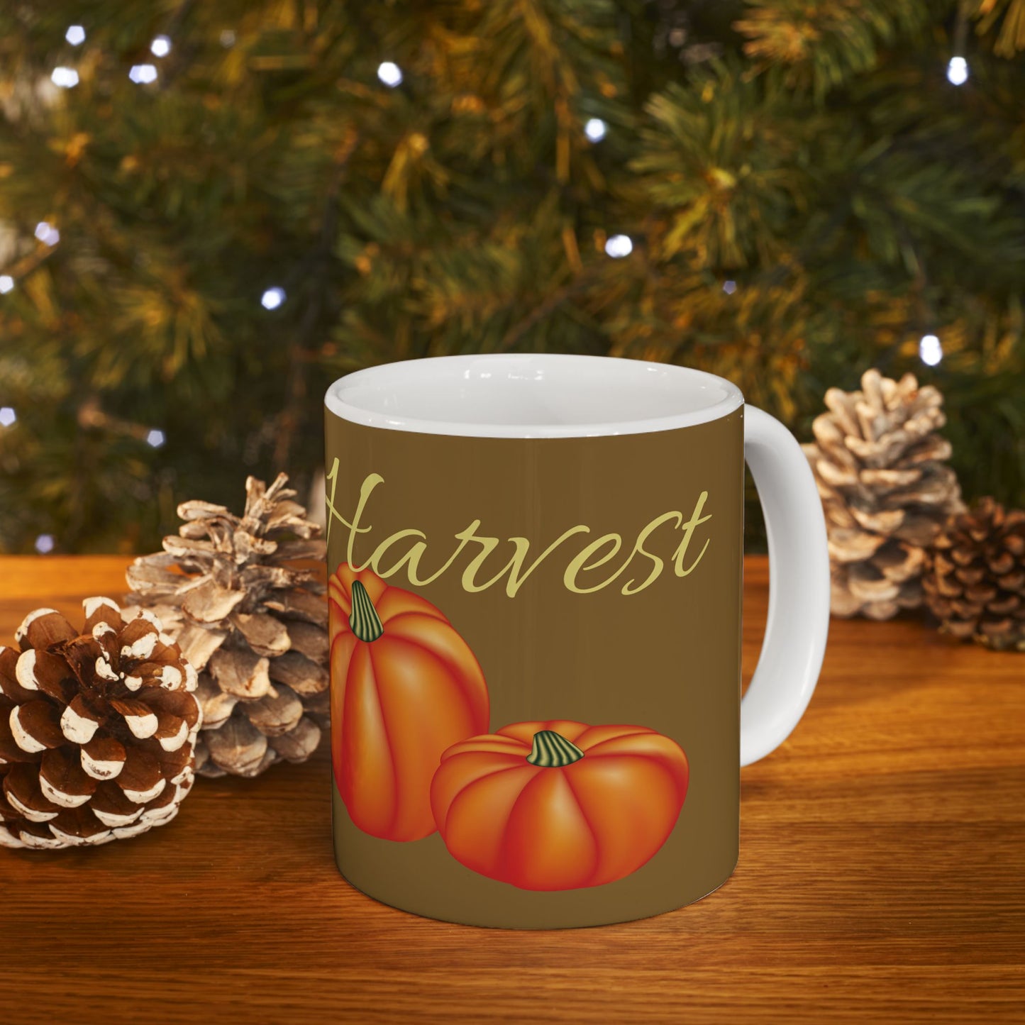Halloween Pumpkin Ceramic Mug - Happy Harvest, Fall Coffee Cup, Autumn Drinkware, Seasonal Gift, Cozy Home Decor