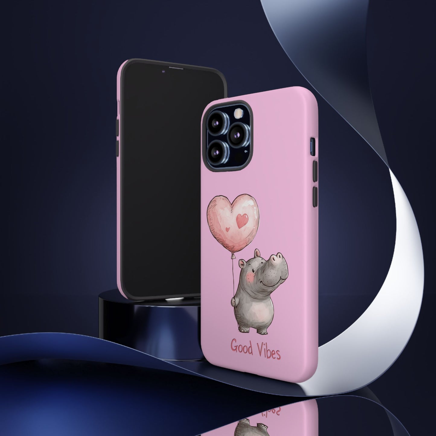 Cute Hippo Phone Case | Good Vibes, Gift for Friends, Cute Phone Accessories, Animal Lover Gift, Happy Phone Cover