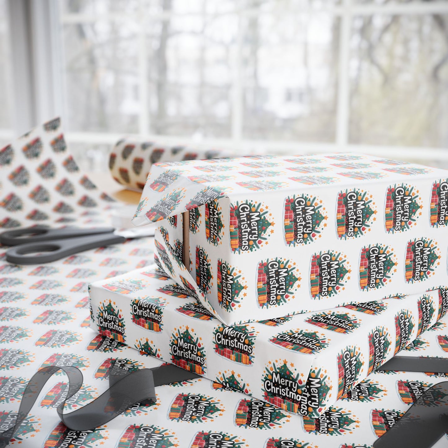 Festive Wrapping Paper, Holiday Gift Wrap, Merry Christmas Design, Party Supplies, Eco-Friendly Gift Wrap, Seasonal Celebrations