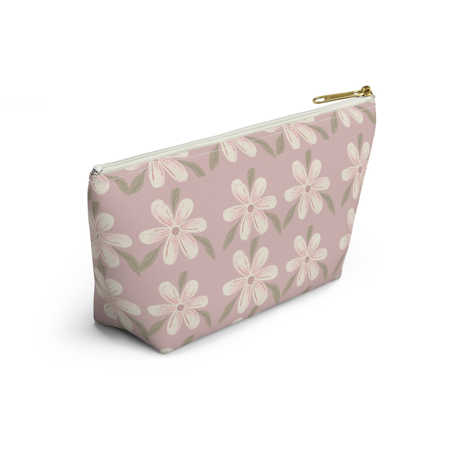 Floral Accessory Pouch, Makeup Bag, Travel Organizer, Gift for Her, Cosmetic Case, Pink Floral Design