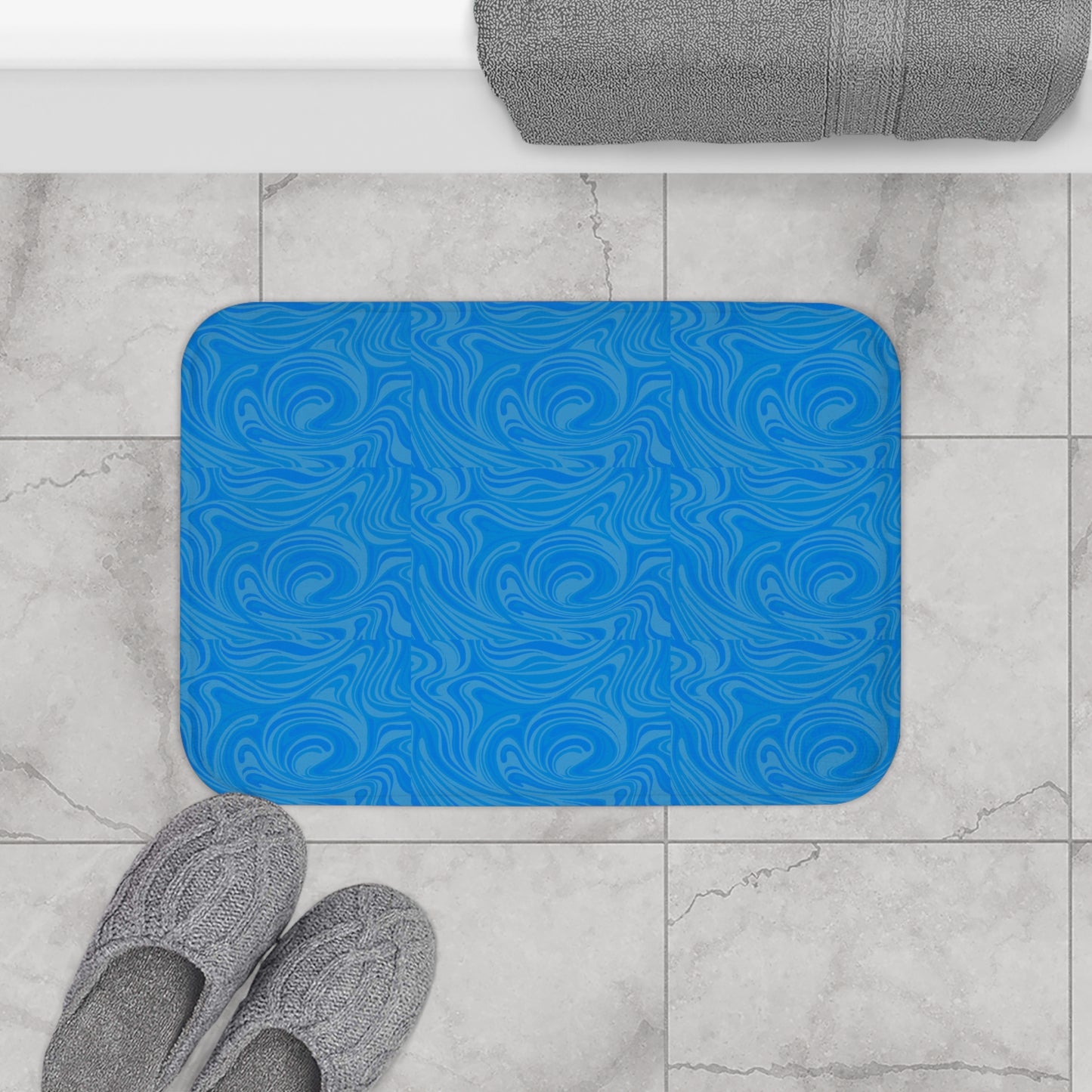 Ocean Wave Bath Mat | Cozy Bathroom Decor, Non-Slip Mat, Shower Rug, Home Comforts, Gift for Beach Lovers