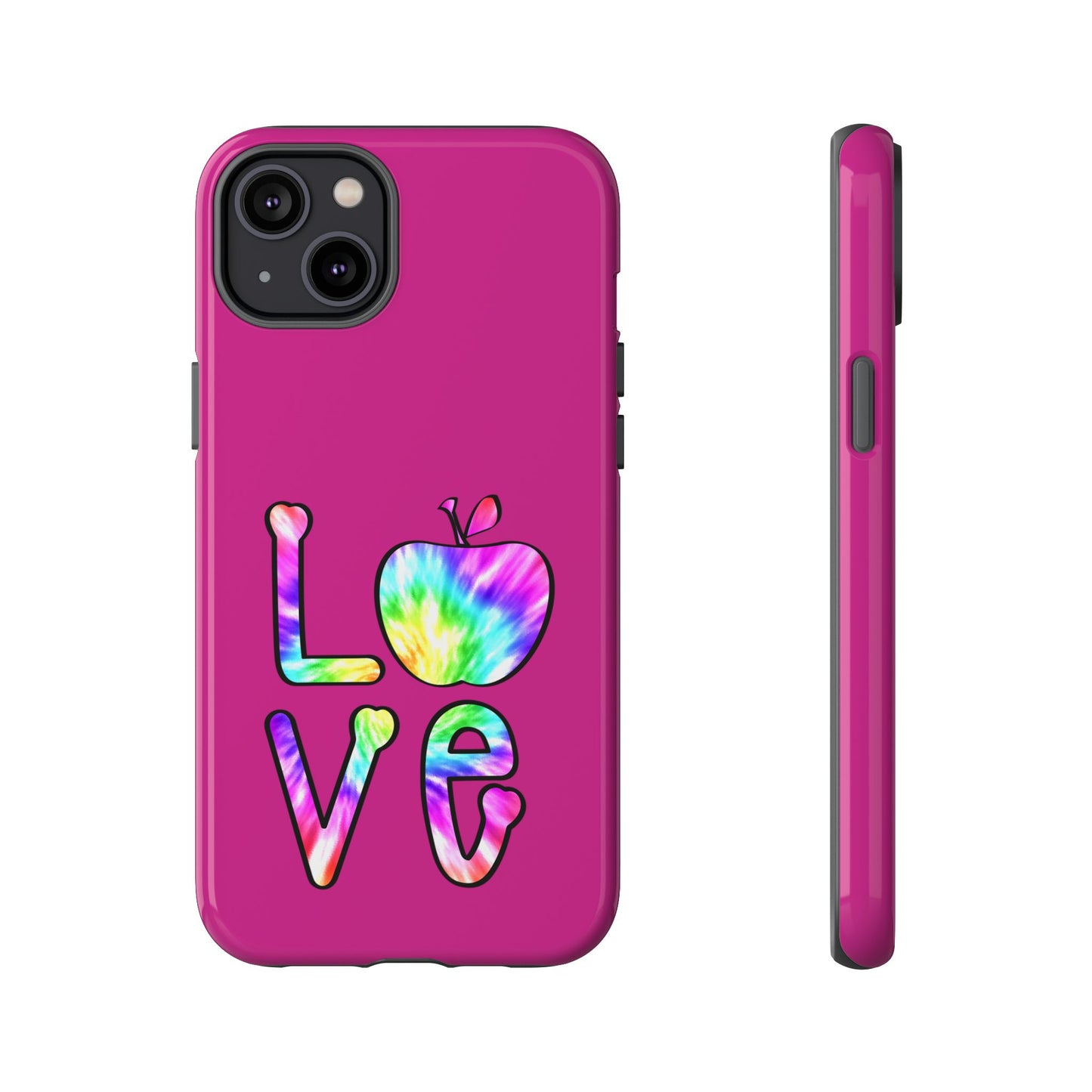 Colorful Love Phone Case, Tough Cases for iPhone, Cute Phone Accessory, Gift for Her, Summer Vibe Phone Cover