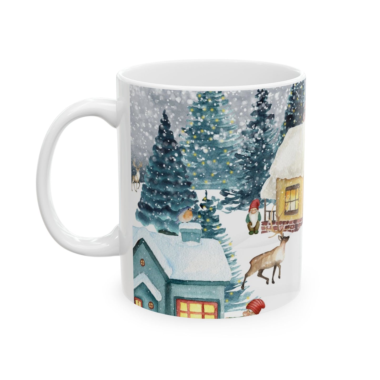 Winter Wonderland Ceramic Mug - Cozy Hot Chocolate Cup, Holiday Gift, Christmas Decor, Seasonal Kitchenware, Snowy Scene