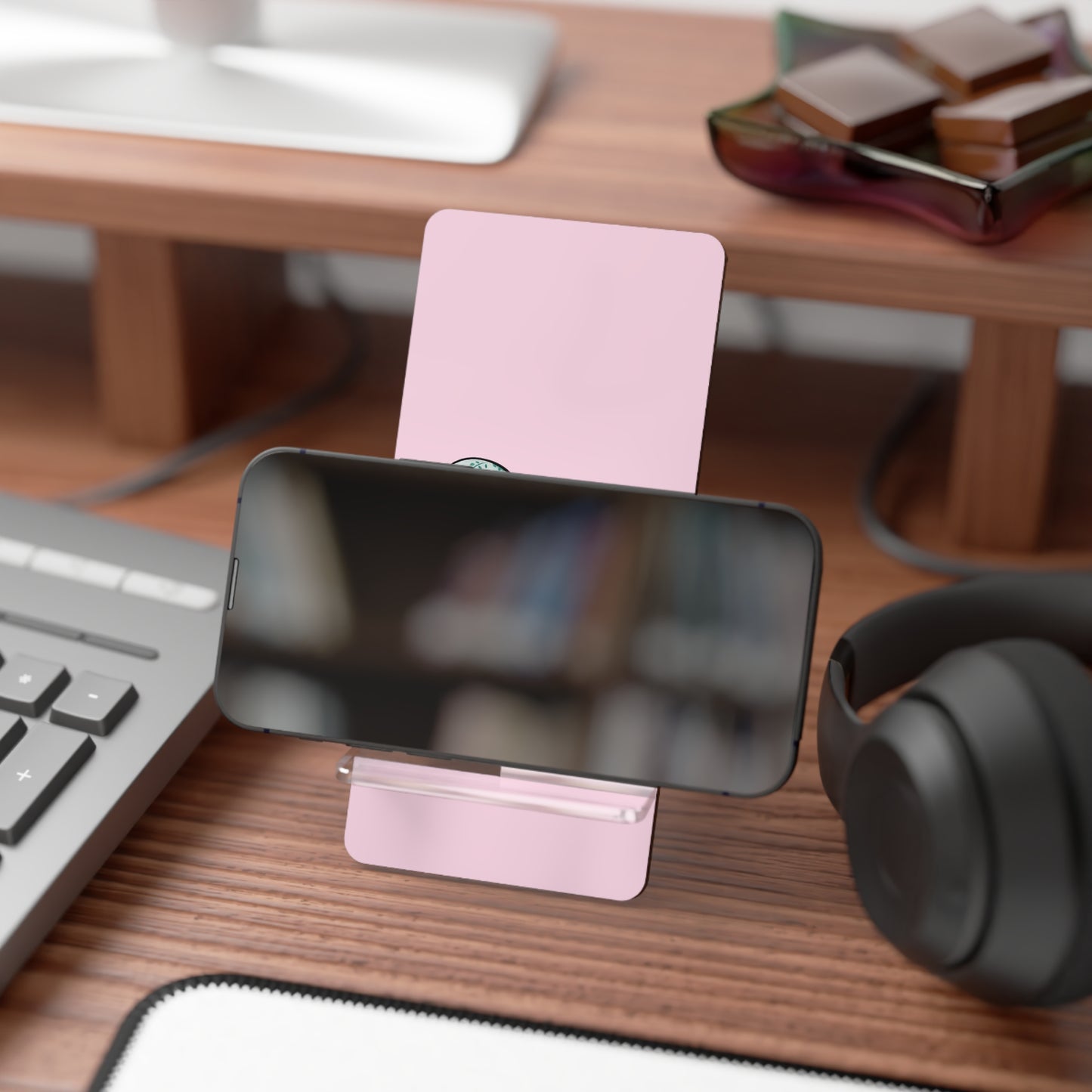 Phone Stand — Cute Patchwork Turtle Pink Mobile Display Stand