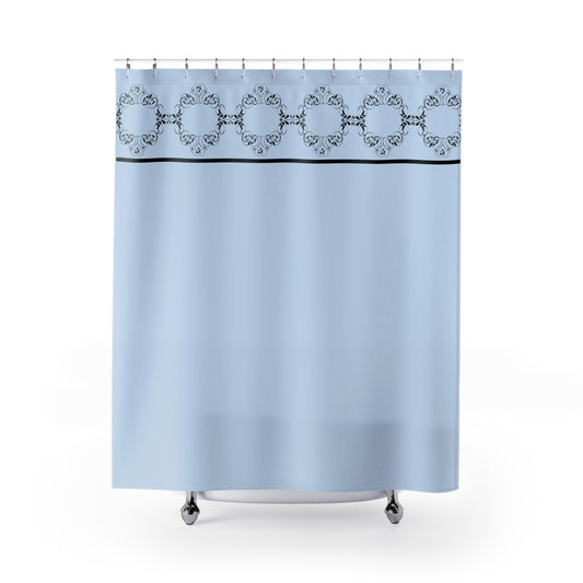 Elegant Floral Shower Curtain, Vintage Bathroom Decor, Gift for Her, Home Accessories, Bridal Shower, Purple and Black Design