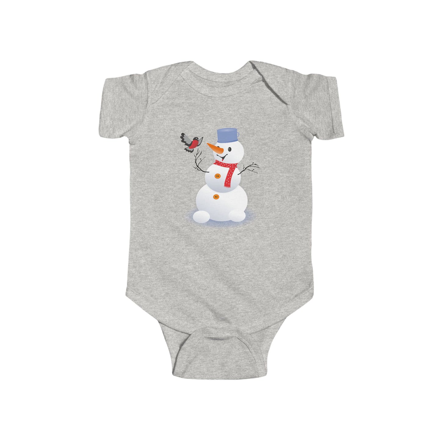 Winter Snowman Baby Bodysuit, Cute Infant Onesie, Holiday Gift, Baby Shower Present, Christmas Outfit, Newborn Clothing