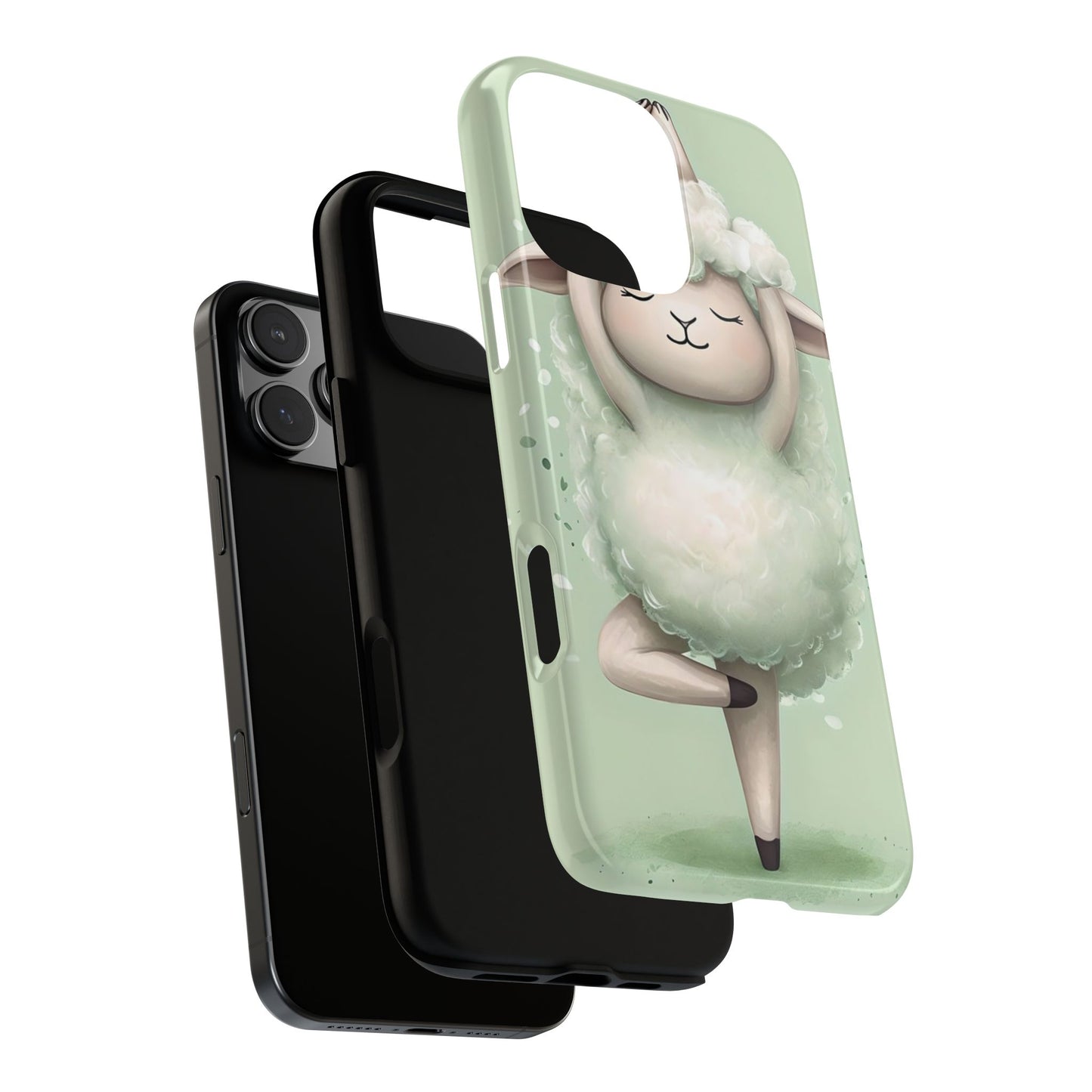 Cute Yoga Sheep Phone Case — Pastel Lamb Ballerina Protective Cover