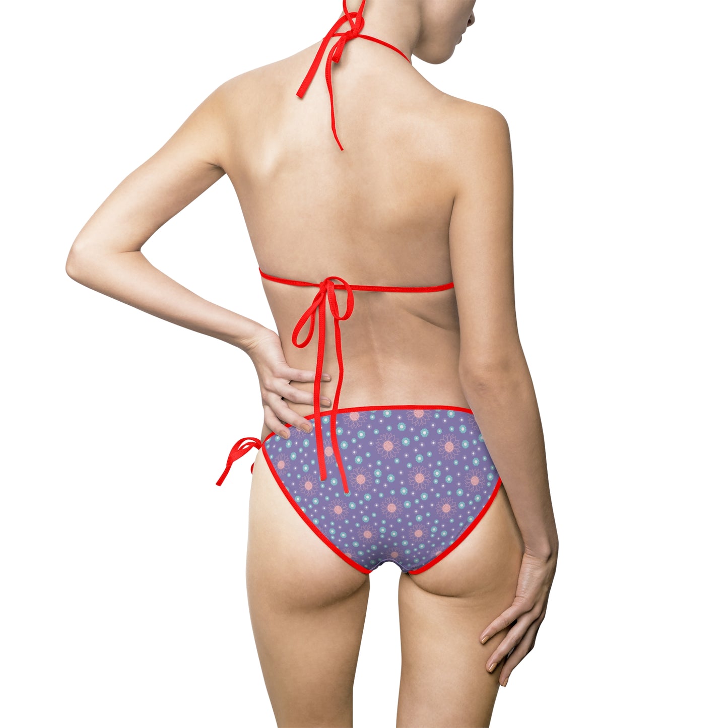 Floral Print Women's Bikini Swimsuit, Summer Swimwear