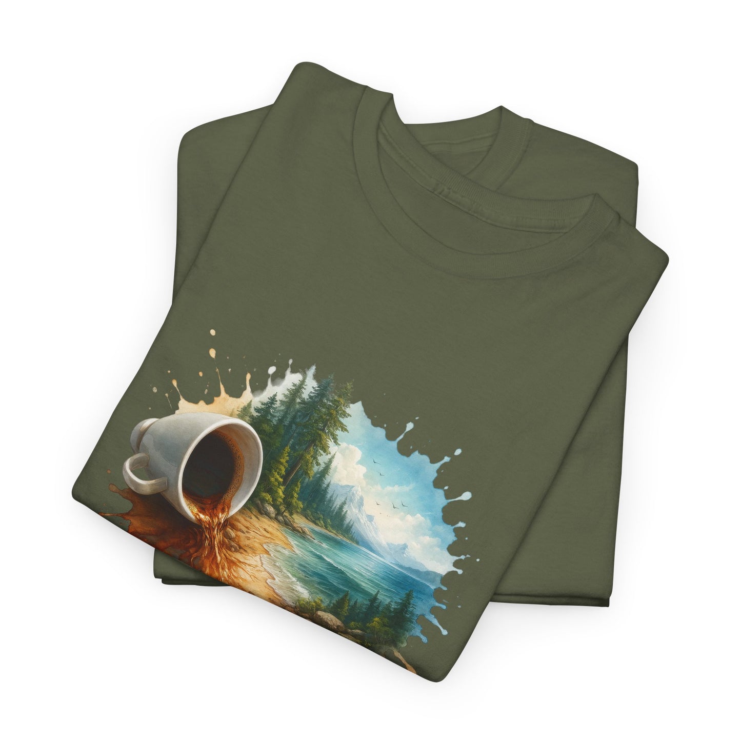Nature-Inspired Unisex Heavy Cotton Tee, Casual Outfit, Gift for Nature Lovers, Camping Apparel, Outdoor Adventure Shirt