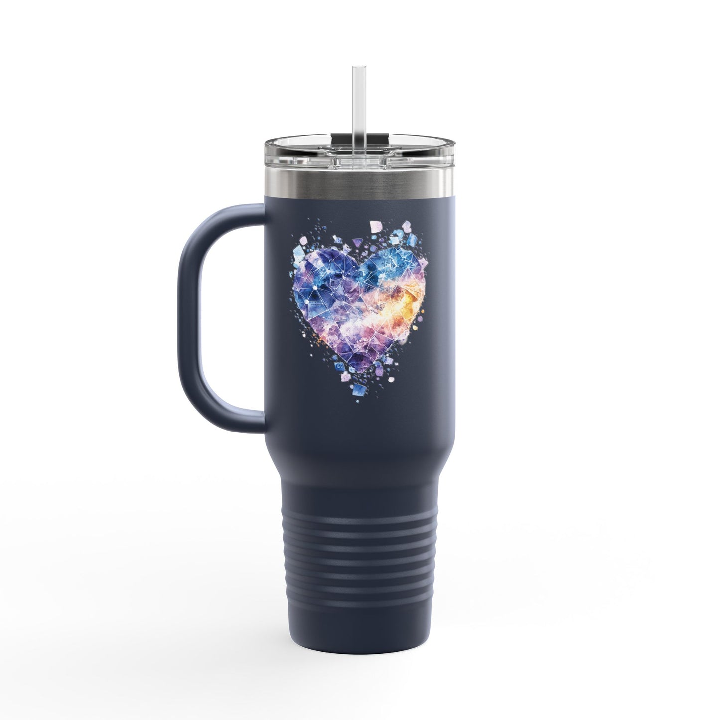 Colorful Heart Insulated Travel Mug | 40oz | Great for Coffee, Tea, Outdoors, Gifts, Love