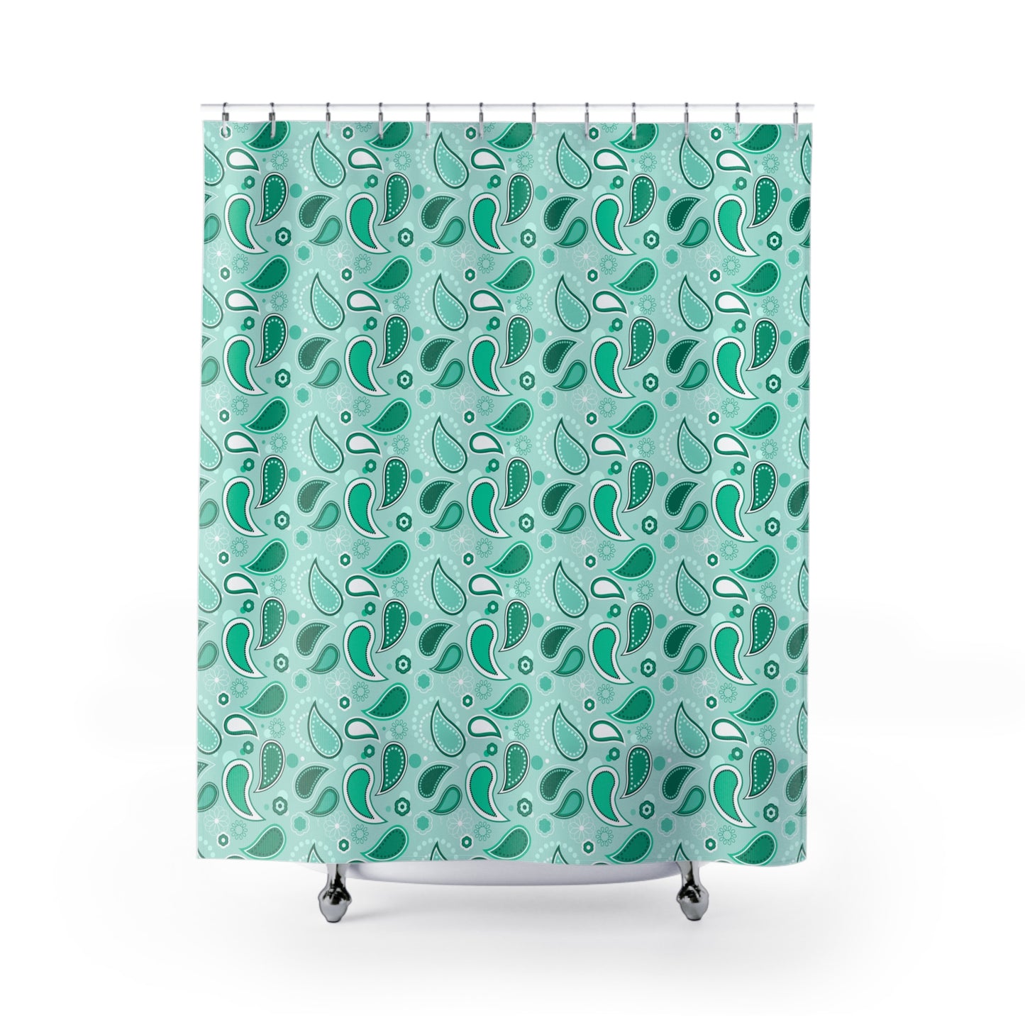 Aqua Teardrop Shower Curtains, Modern Bathroom Decor, Rainy Day Theme, Eco-Friendly Shower Curtain, Gift for Homeowners, Bath Accessories
