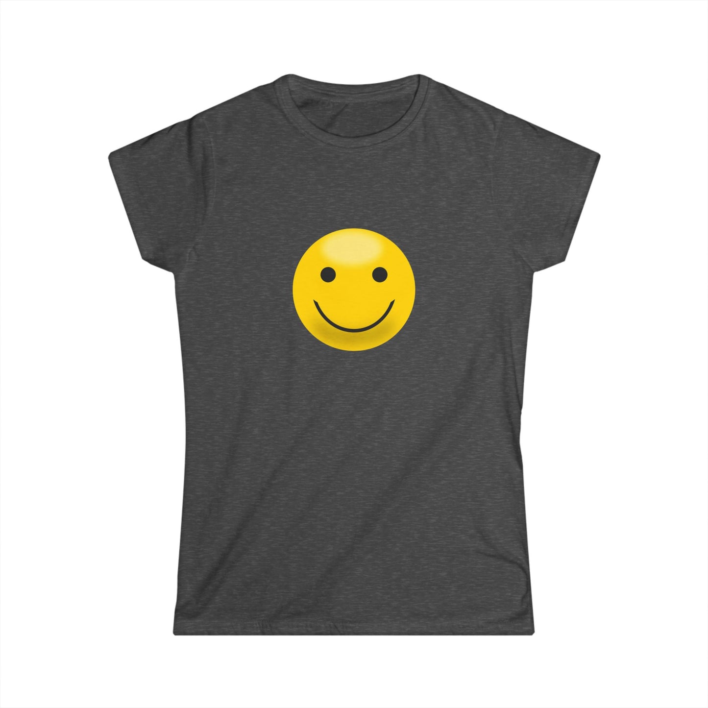 Smiley Face Women's Softstyle Tee, Casual T-Shirt, Happy Graphic Tee, Summer Shirt, Birthday Gift, Everyday Wear