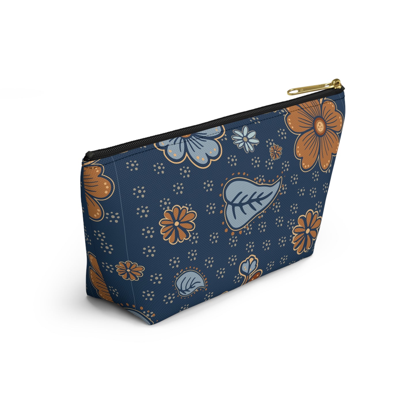 Floral Accessory Pouch, Makeup Bag, Travel Organizer, Gift for Her, Floral Print, T-bottom Pouch, Cosmetics Case