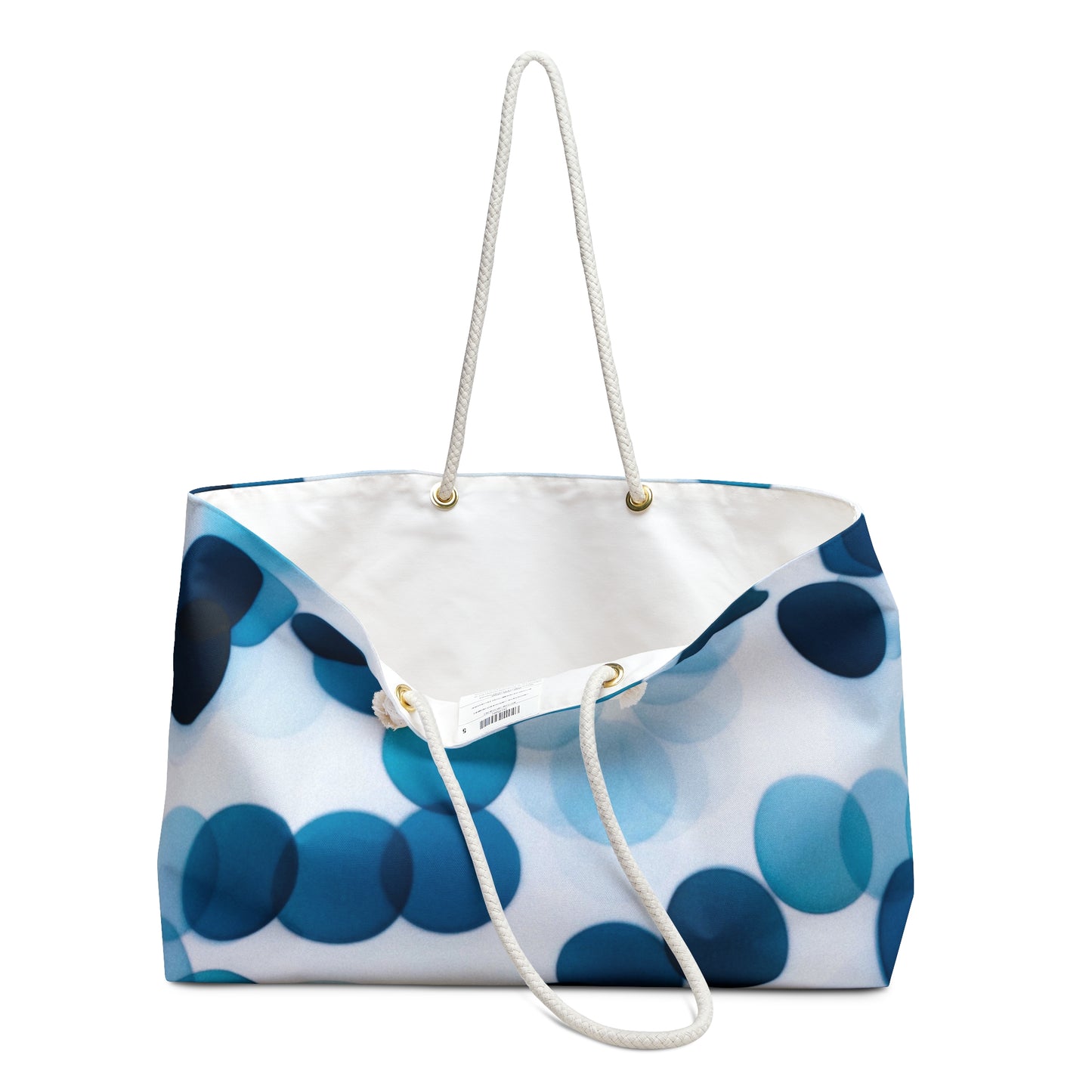 Chic Weekender Bag in Blue Polka Dots
