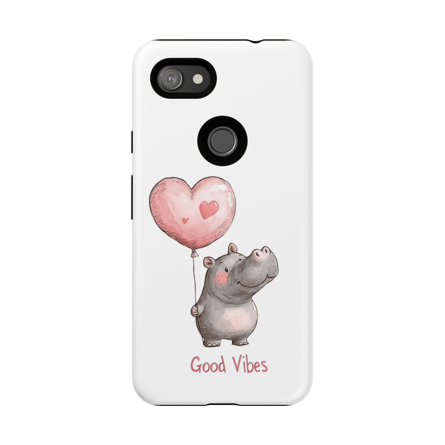 Cute Hippo Phone Case - Good Vibes Design, Animal Lover Gift, Fun Accessory, Birthday Present, Phone Accessories