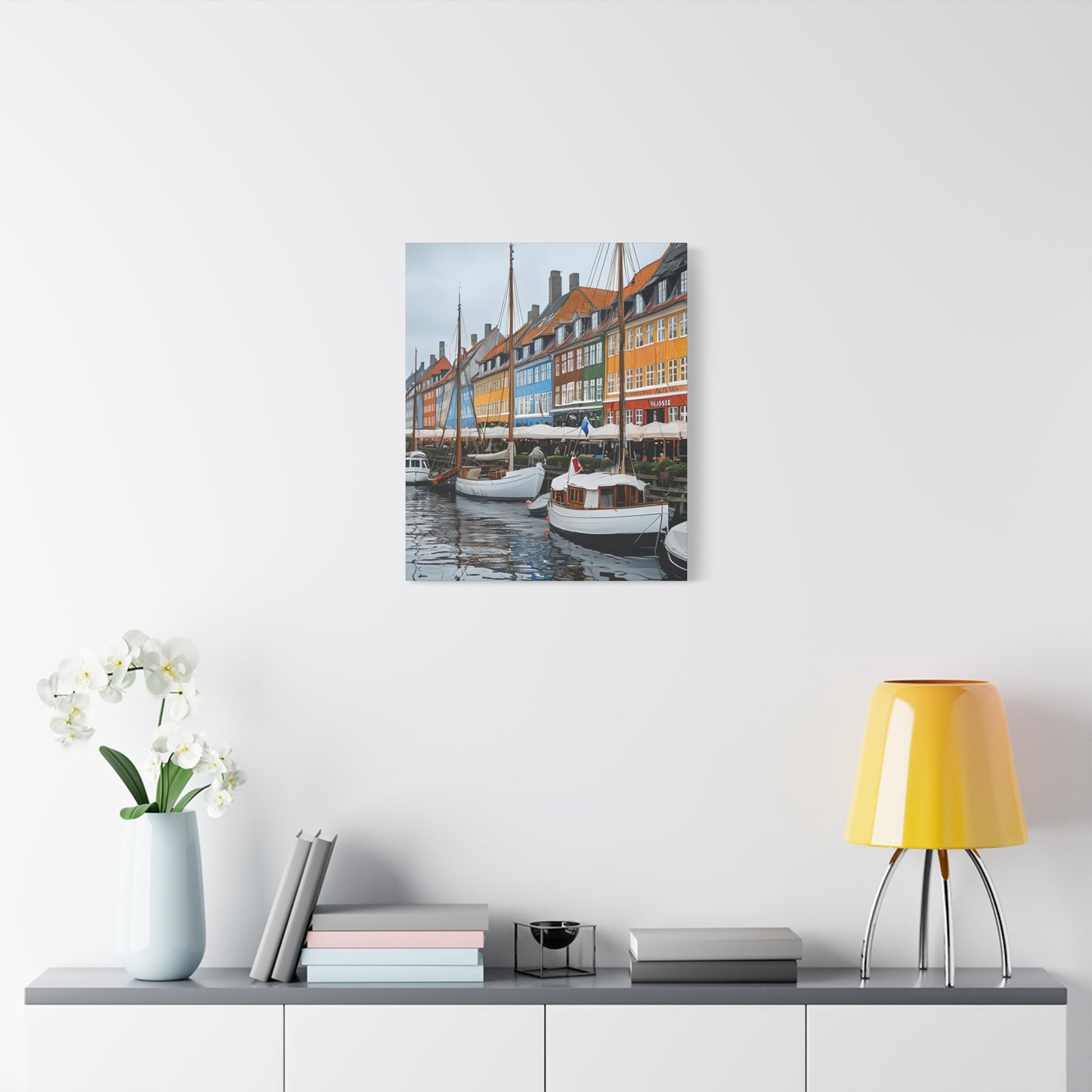 Coastal Canvas Print, Vibrant Harbor Art, Nautical Home Decor, Gift for Sailors, Maritime Wall Art