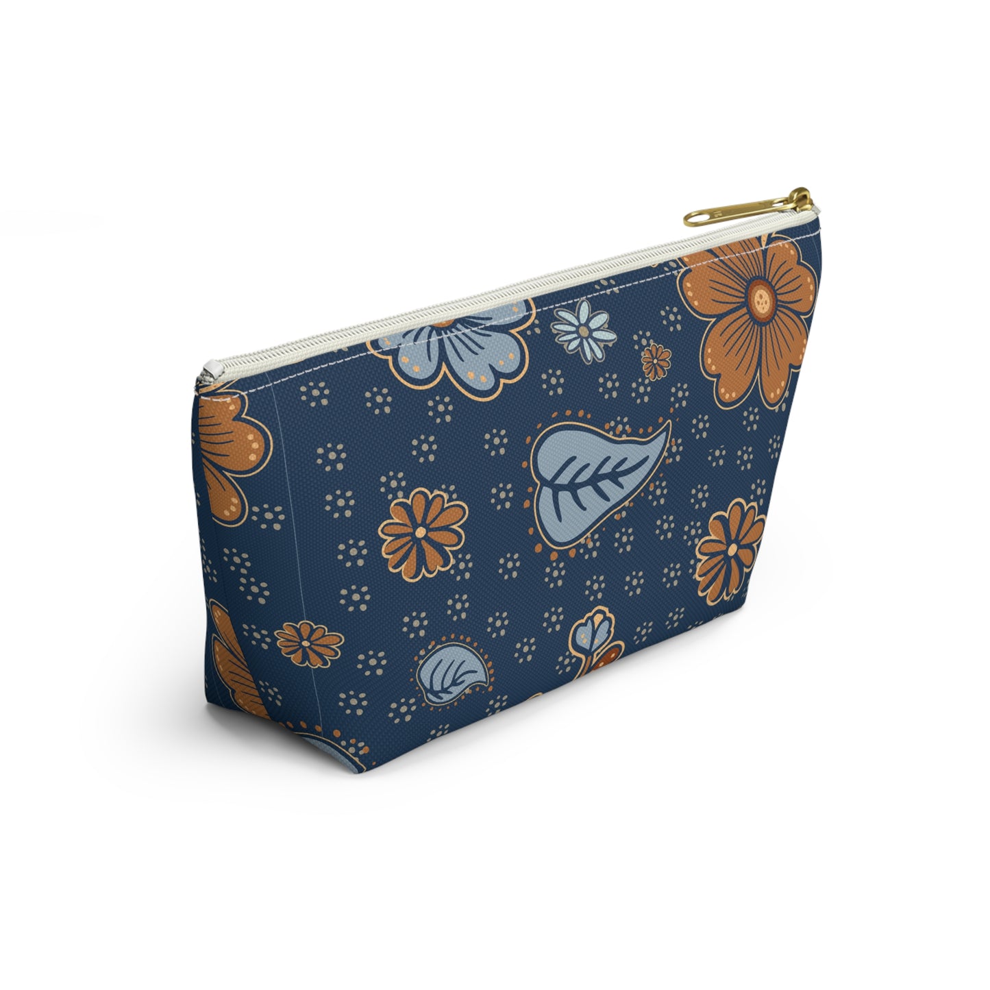 Floral Accessory Pouch, Makeup Bag, Travel Organizer, Gift for Her, Floral Print, T-bottom Pouch, Cosmetics Case