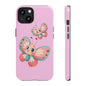 Cute Butterfly Phone Case, Tough Phone Cover, Girly Phone Accessory, Unique Gift for Her, Kids Phone Case, Floral Design Case