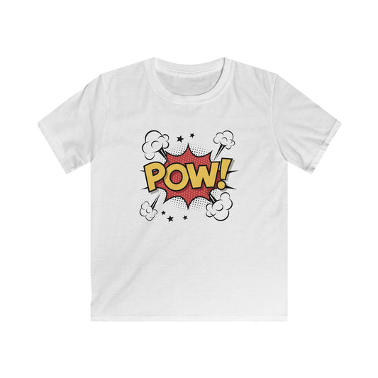 Kids Comic Style Tee - POW! Graphic, Fun T-Shirt, Superhero Apparel, Birthday Gift, Playful Kids Shirt