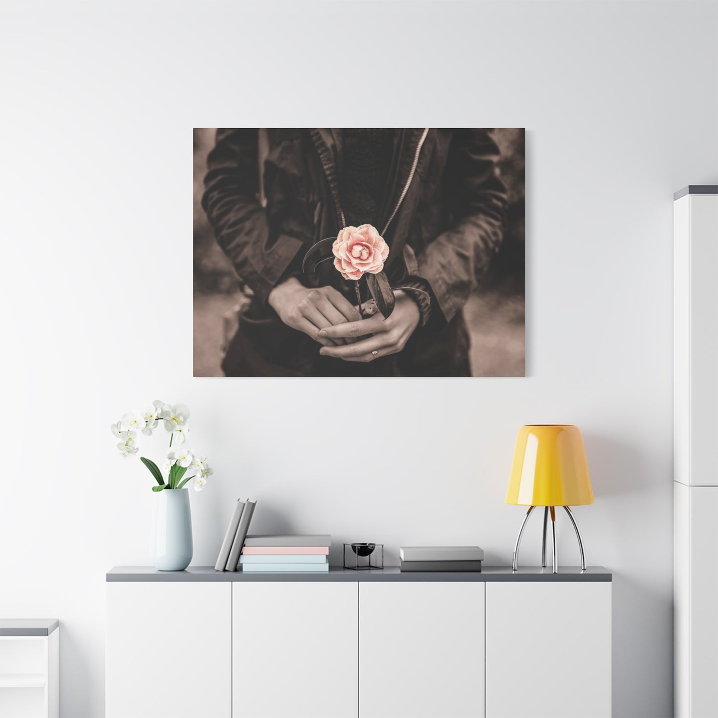Floral Art Canvas Wall Decor, Modern Home Accent, Gift for Her, Office Decor, Inspirational Artwork