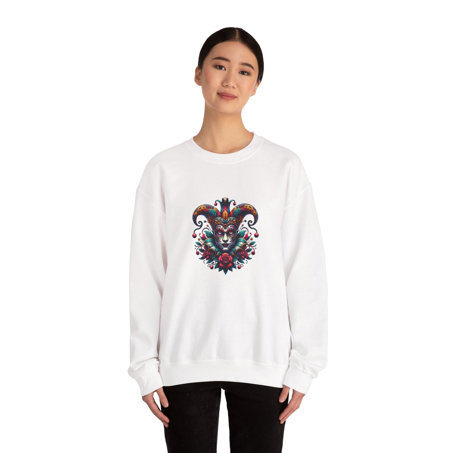 Colorful Mardi Gras Unisex Crewneck Sweatshirt, Festival Sweater