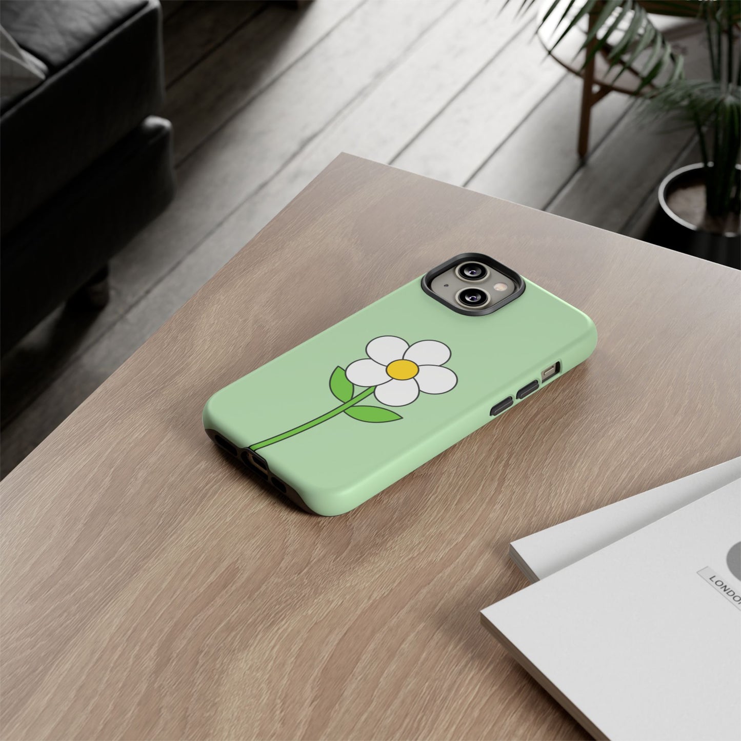 Floral Phone Case - Tough Cases for Nature Lovers, Cute Green Flower Design, iPhone Cover, Gift for Her, Spring Accessories