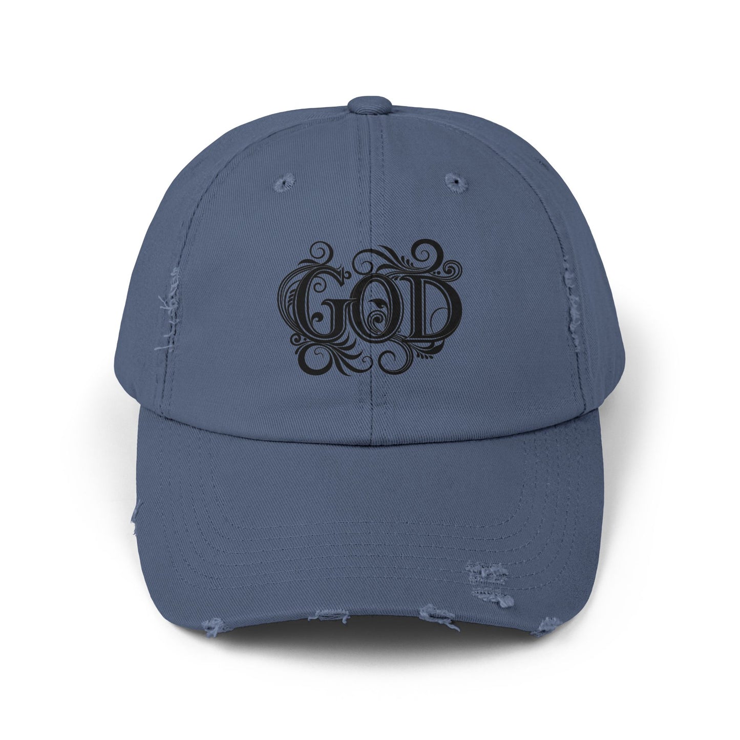 Distressed God Cap, Unisex Casual Hat, Trendy Vintage Cap, Faith Inspired Headwear, Gift for Religious Devotees