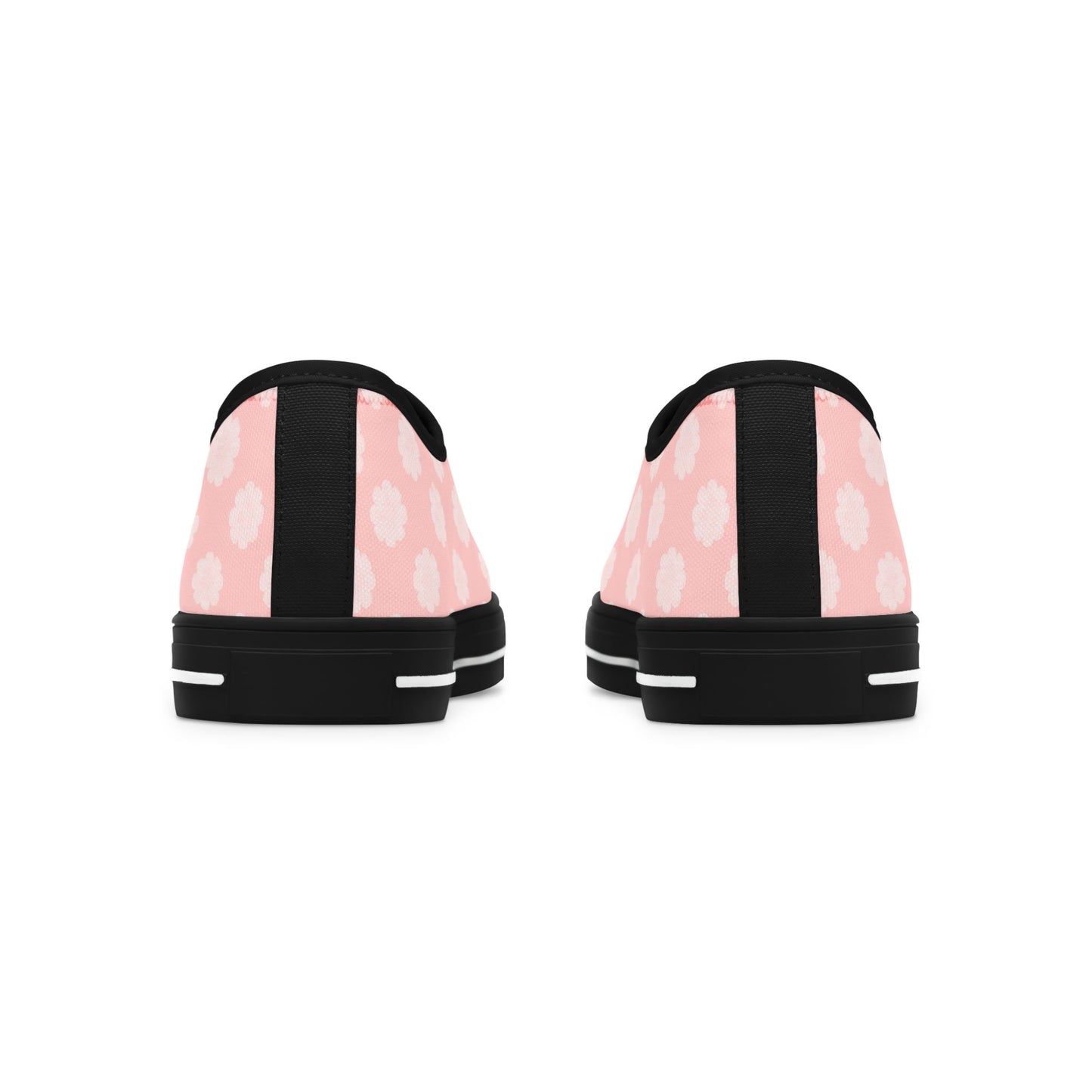 Pink Daisy Low Top Sneakers —  Floral Canvas Casual Shoes