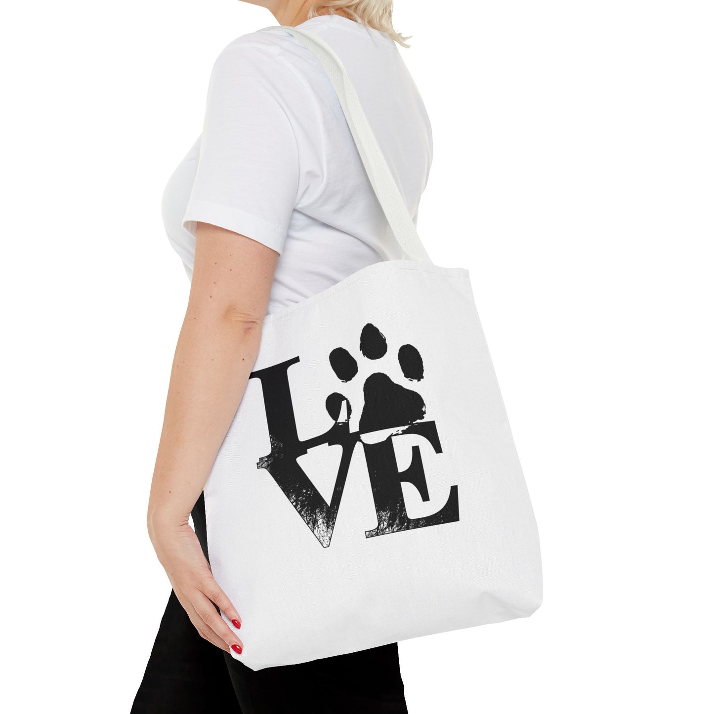 Love Paw Print Tote Bag, Pet Lover's Gift, Eco-Friendly Shopping Bag, Animal Rescue Fundraiser, Personalized Pet Tote